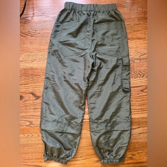 Tibi Wilt Cargo Joggers small long like new crispy nylon army green - Picture 9 of 10